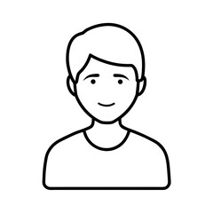 User profile line art for web and graphic design on white background