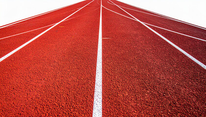 Red running track with white lane markings athletic track race track