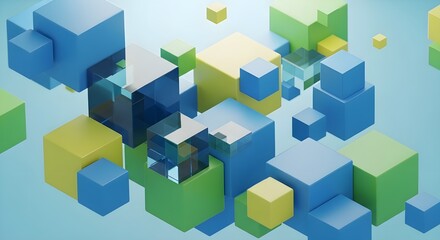 Fototapeta premium Floating cubes art