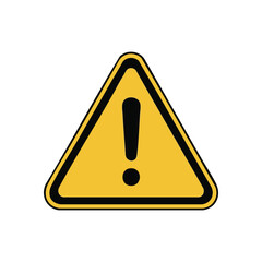 Universal Caution Symbol. A prominent yellow triangular graphic with a bold black exclamation mark. This icon represents danger, risk, urgency, and important notices, perfect for digital displays.