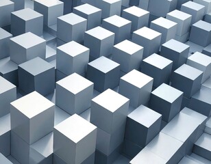 Obraz premium Repeating Quatrefoil Pattern of Gray Cubes