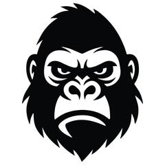 Gorilla Head Vector Illustration – Bold Vintage Logo Design for Sports, Mascots, and Branding