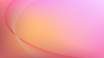 Naklejka premium Wavy blended lines with peach and pink gradient mesh abstract background nice for wallpaper or banner