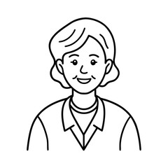 Obraz premium Caregiver line art for web and graphic design on white background