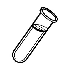 Fototapeta premium Test tube line art for web and graphic design on white background