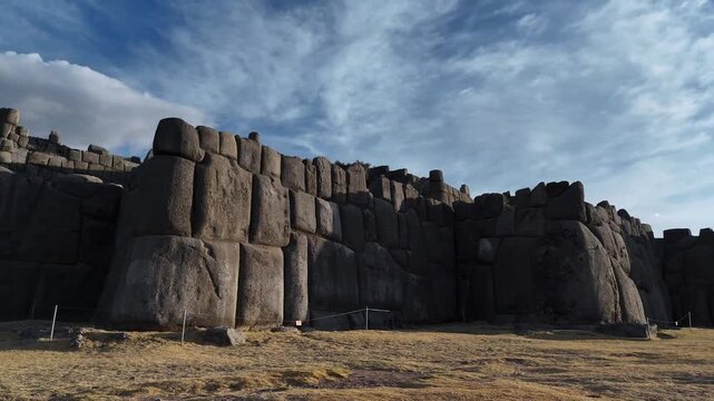 walls of saqsaywaman archaeological park of cusco