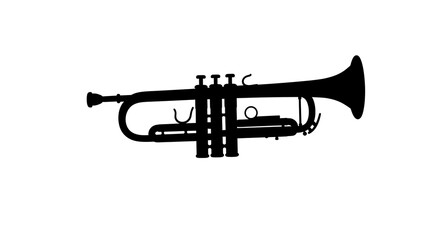 Naklejka premium A realistic vector illustration of a golden trumpet with detailed valves and reflections, centered on a clean white background 