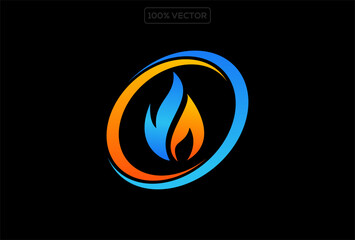 HVAC plumbing, heating, and cooling service company logo design vector template illustration icon