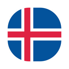 Obraz premium Flag of Iceland icon. Iceland rounded square flag icon digital vector illustration design. White background.