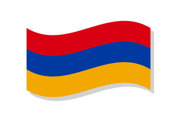 Flag of Armenia. Armenia wavy flag digital vector illustration. Fluttering flag.