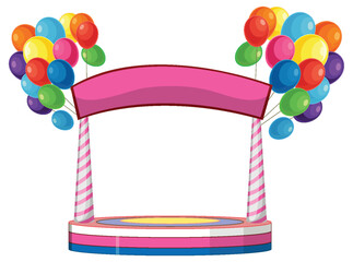 Colorful Balloon Arch on Stage
