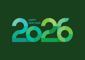 2026 number calendar design Happy New Year
