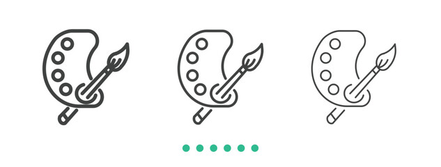 Painting palette icon. Thin line icon vector