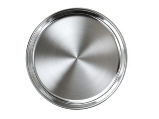 Circular, polished metal plate
