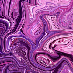 Abstract liquid marbled artwork in vivid purple and pink, with flowing textures and swirls creating a luxurious modern design background.
