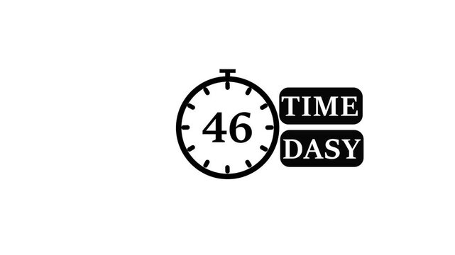 100 Days to go. Countdown timer. Clock icon. Time dasy icon. Count time sale. 4k