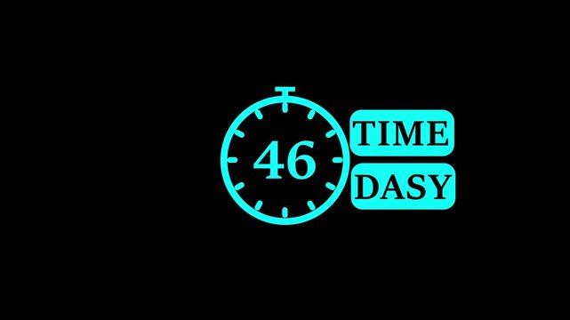 100 Days to go. Countdown timer. Clock icon. Time dasy icon. Count time sale. 4k