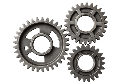 Industrial gears mechanical engineering gearwheel cogwheel mechanism metal machine part design concept
