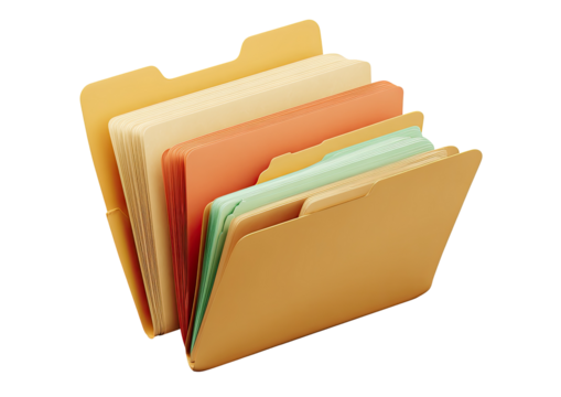 Open file folder with colorful documents