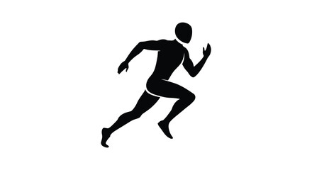 a silhouette figure running swiftly with dynamic posture