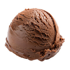 chocalate ice cream scup on transparent background