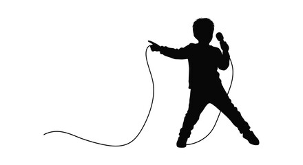 a silhouette of a singer performing with microphone
