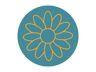 Daisy icon. Flower outline icon. Simple vector illustration in modern thin line style.