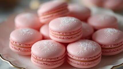 Obraz premium macaroons on a wooden table
