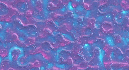 Abstract Gel Texture with Pink and Blue Swirls - Seamless Pattern