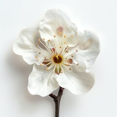 White Tung Blossom Isolated on White Background. Beautiful Tung Blossom Flower