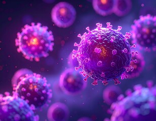 3D norovirus particles &mdash; highly contagious gastroenteritis and foodborne outbreak concept.