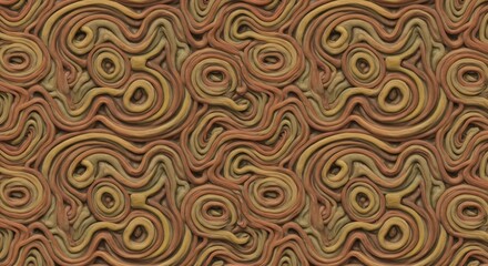 Fototapeta premium Abstract Brown Wavy Pattern with Swirls Organic Texture