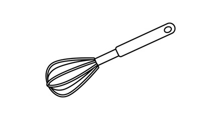 a simple line drawing of a kitchen whisk tool