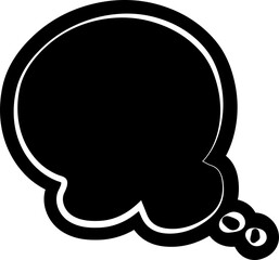 Black speech bubble, dialog, talk, speech, think