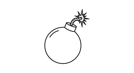 a simple line drawing of an old fashioned bomb