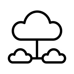 Multi Cloud Line Icon of Cloud Infrastructure Icon Set