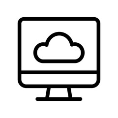 Cloud Desktop Access Line Icon of Cloud Infrastructure Icon Set