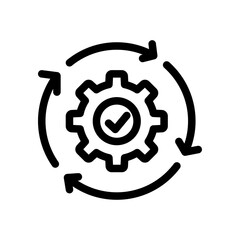 Agile Workflow Line Icon of DevOps Icon Set