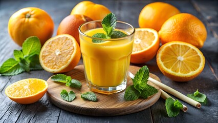 orange juice and fruit