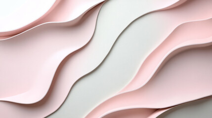 Obraz premium Soft pink and white waves create soothing, modern background design