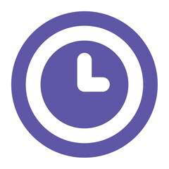 Flat Clock Time Icon Vector