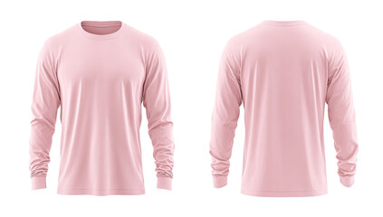 Front and back view of a light pink long-sleeve shirt (2)