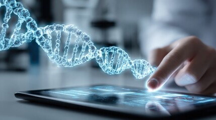 DNA Analysis on Tablet: Scientific Research, Genetic Engineering, and Biotechnology in Modern Lab