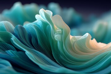 Abstract aqua fractal wave