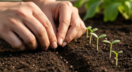 Hands Planting Seeds: A Serene Gardening Moment