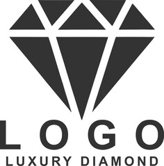 Luxury Diamond Logo: Geometric Black Diamond Icon