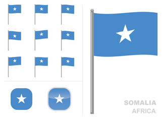 Somalia Flag Africa Country Waving Animation App Icon Vector