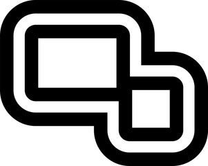 Square line icon. Bold style