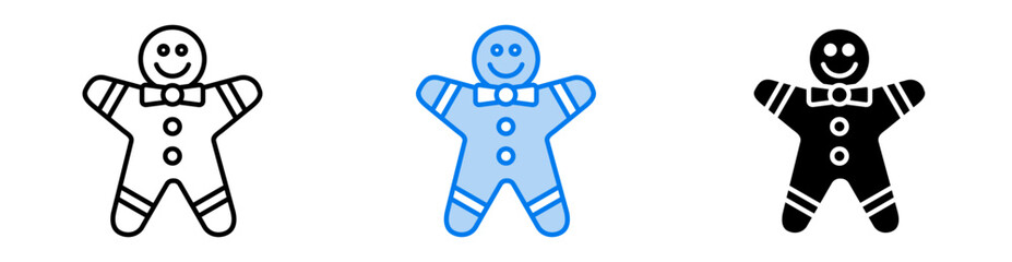 Gingerbread icon set multiple style collection