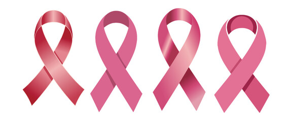 Minimalist Pink Ribbon Breast Cancer Awareness Vector Design – Flat Modern Symbol for T-Shirt, Poster, and Health Campaigns